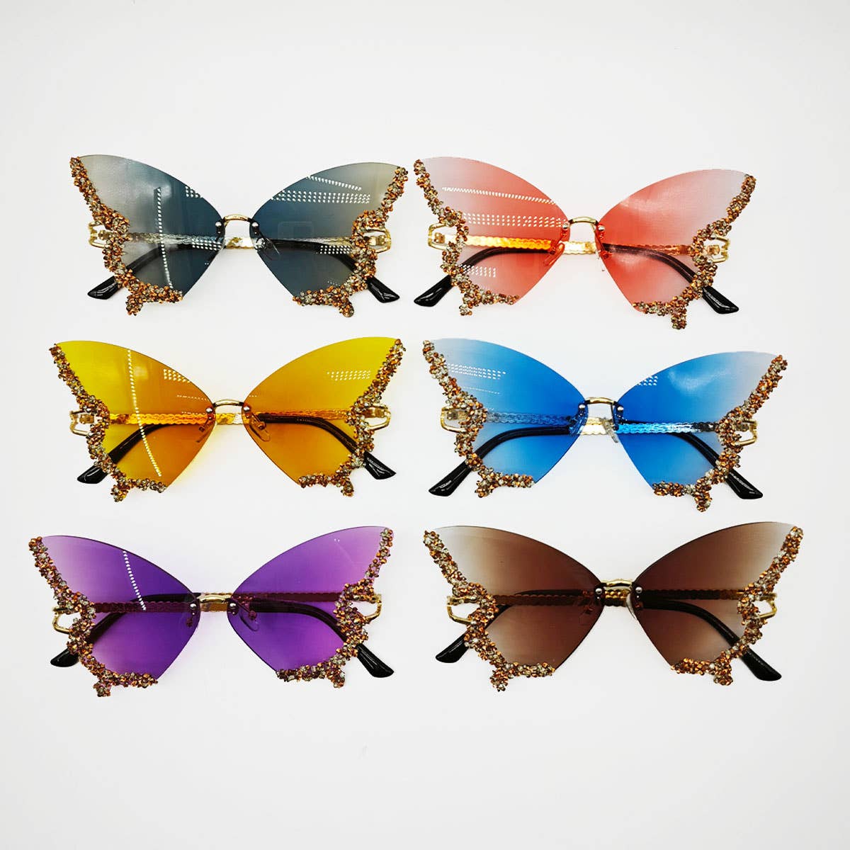VINTAGE RHINESTONE BUTTERFLY SUNGLASSES_CWASG0205: Blue / (OS) 2