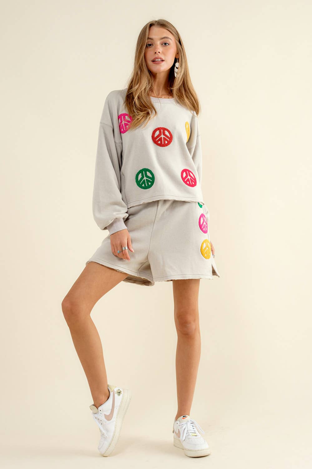 32787SET - Pullover Top with Matching Shorts Set: AQUA / M