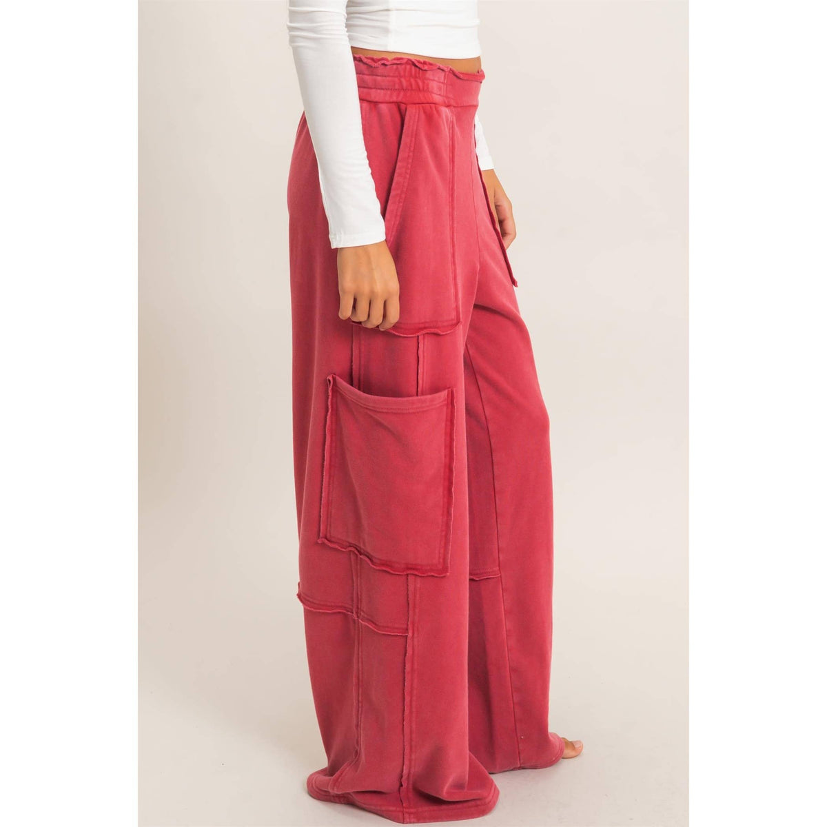 Mineral Wash Cargo Pocket Pants: NAVY / S-M-L(2-2-2)