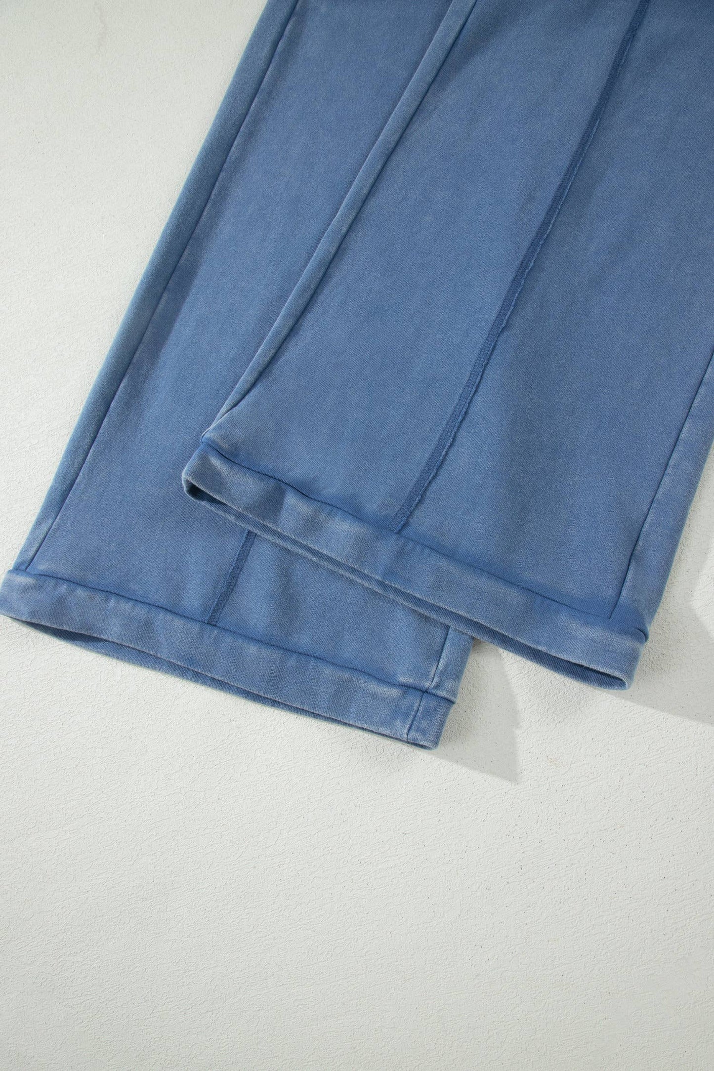66 Mineral Wash Drawstring High Waist Wide Leg Pants (S-XL): Ashleigh Blue / L