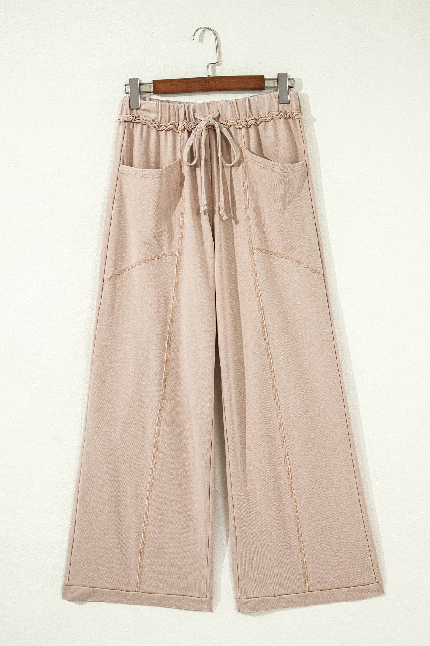 66 Mineral Wash Drawstring High Waist Wide Leg Pants (S-XL): Ashleigh Blue / XL