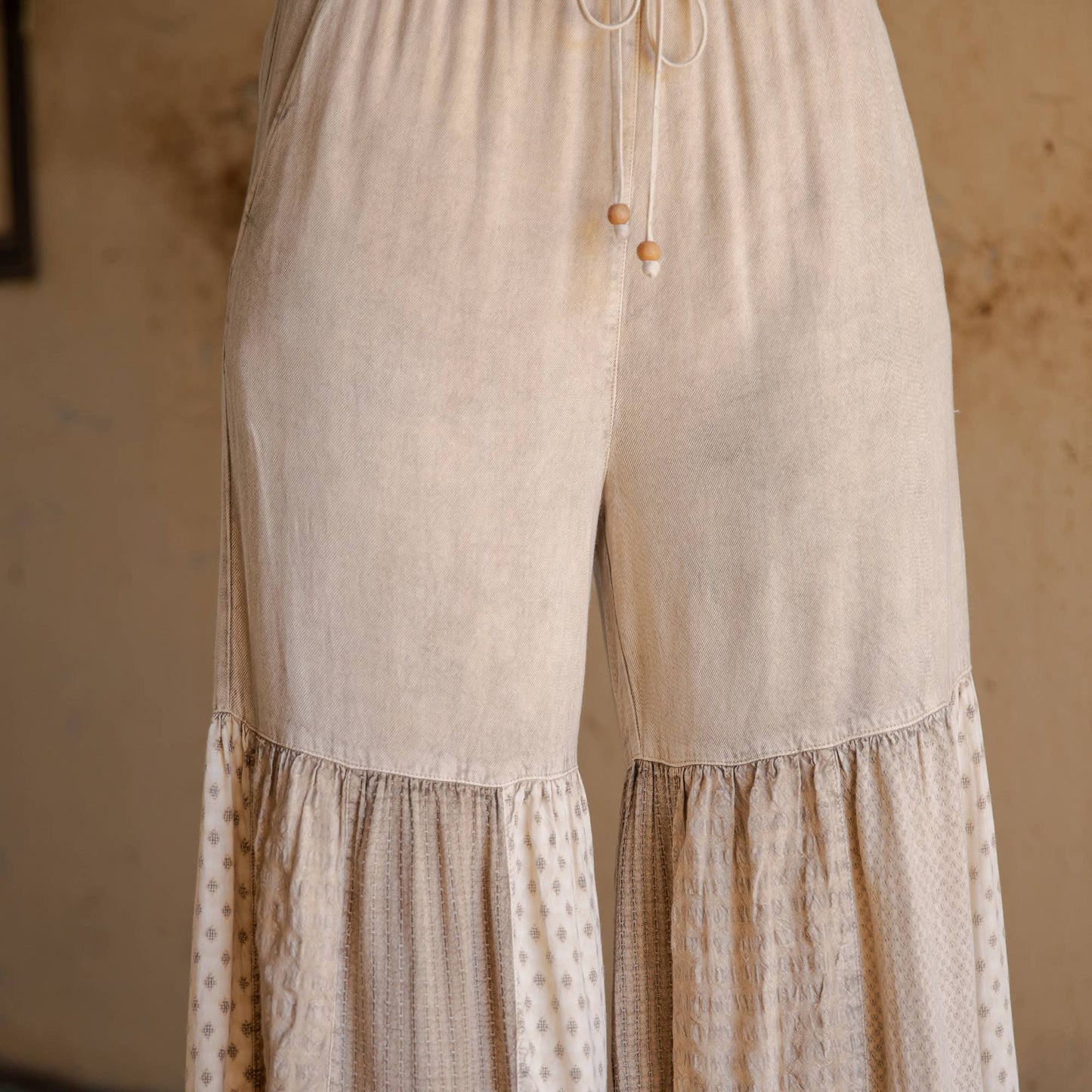 Runway-Ready Knit & Woven Pants with Prints & Relaxed Drape: Chambray / REGULAR (S-M-L-XL 1-2-2-1)