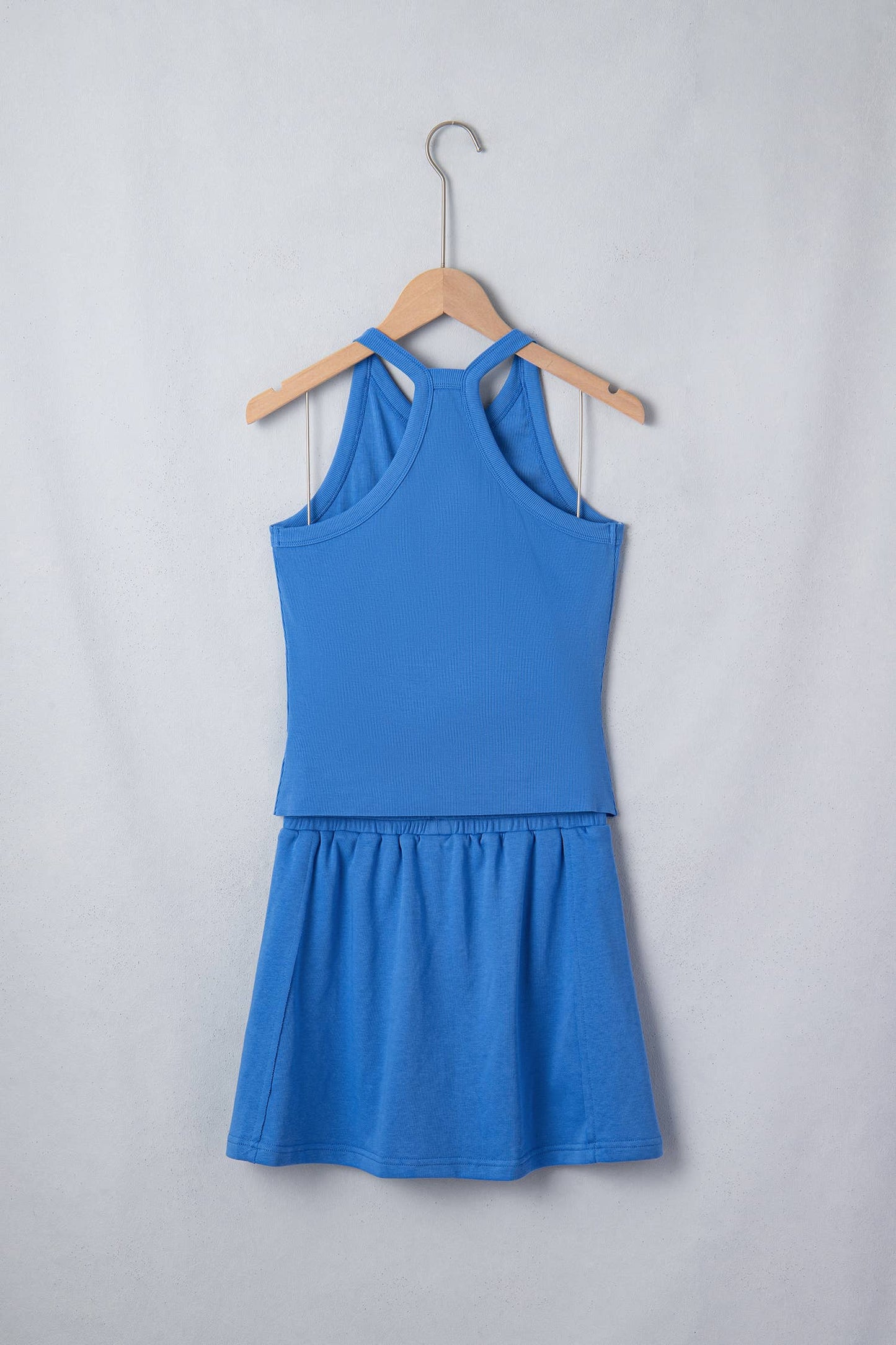 LAS Slim Tank Top Mini Skort 2pcs Outfit (S-XL): Sky Blue / Missy / L