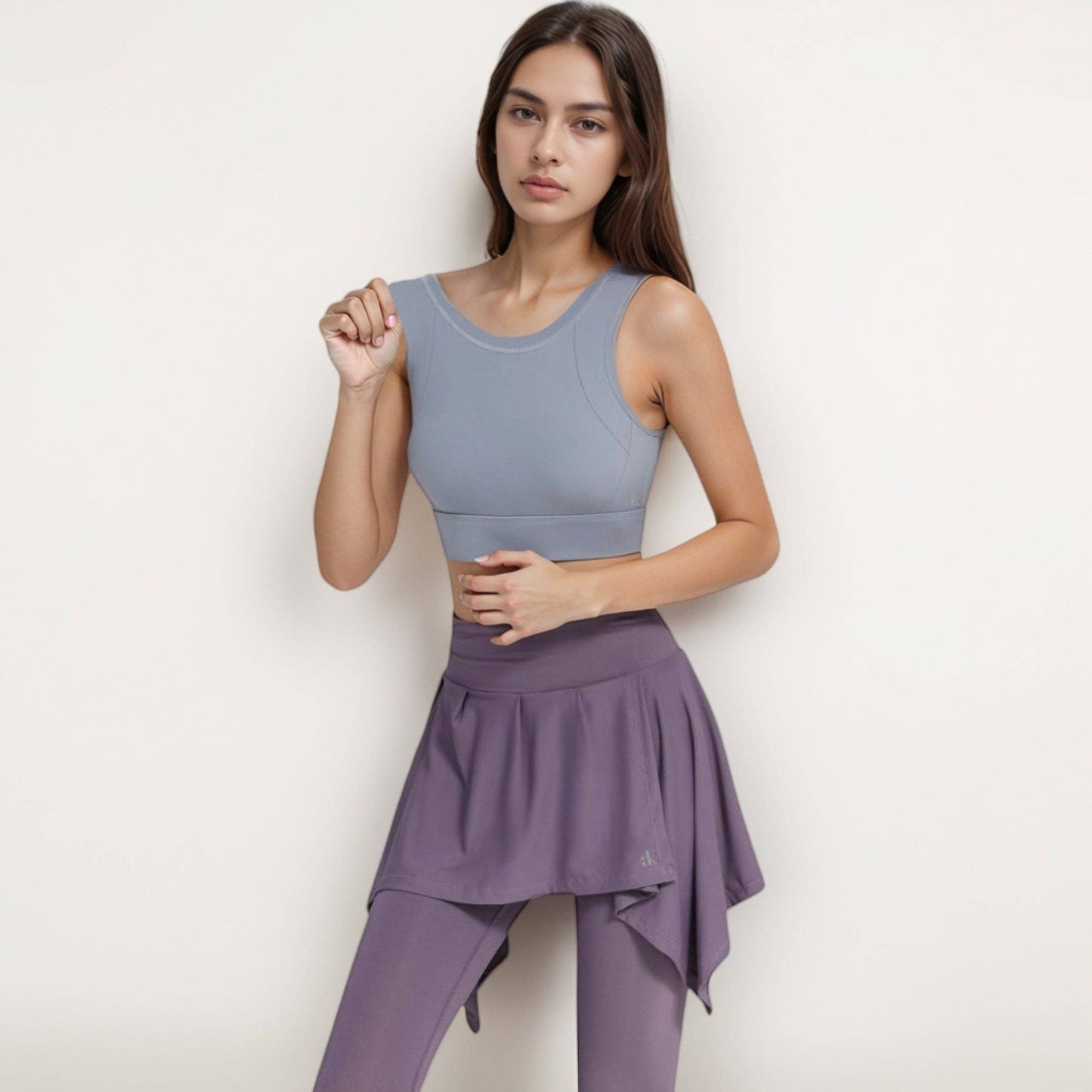 Crisscross Back Sports Bra with Cutout Detail and Adjustable: Gray / XL 10-12