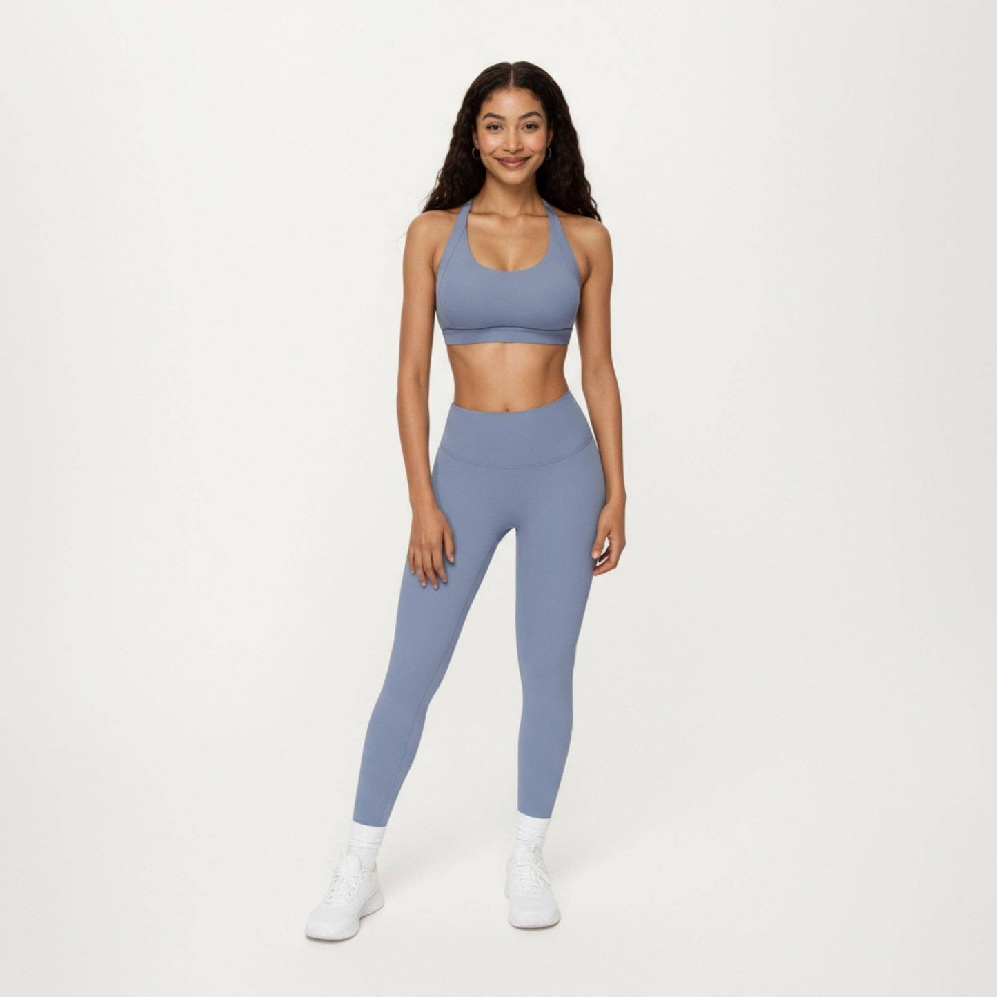 Scoop Neck Racerback Sports Bra with Smooth Stretch Fabric a: Blue / Large 12-14