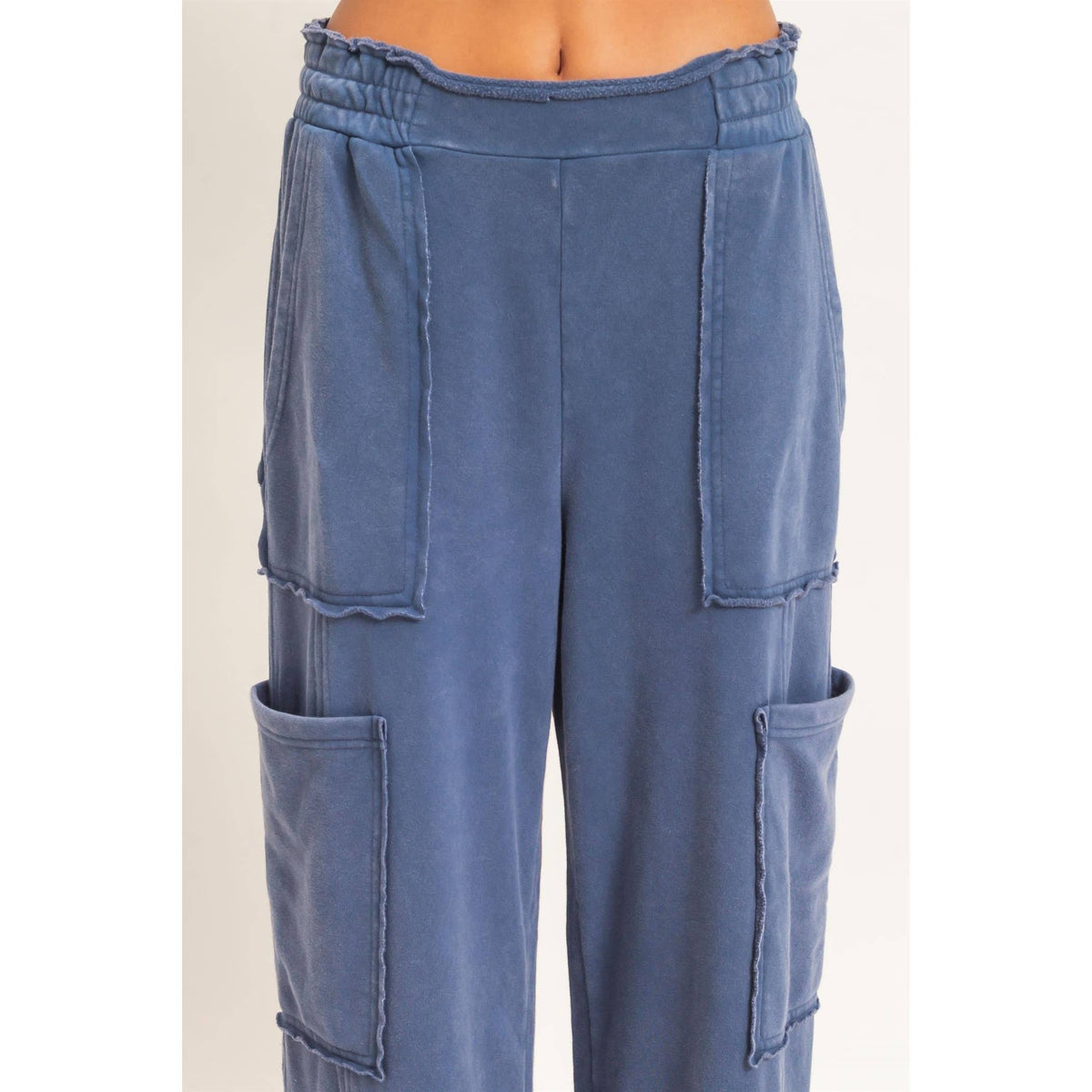 Mineral Wash Cargo Pocket Pants: NAVY / S-M-L(2-2-2)