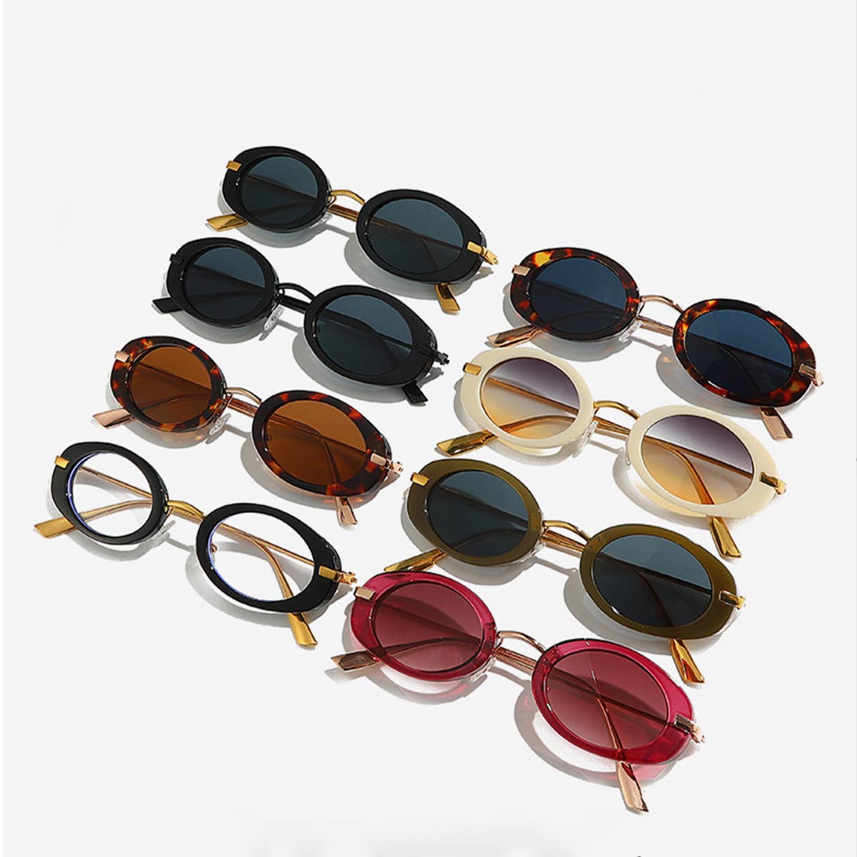 OVAL RETRO HIGH-END SUNGLASSES_CWASG0523: GREYBLACK / (OS) 2