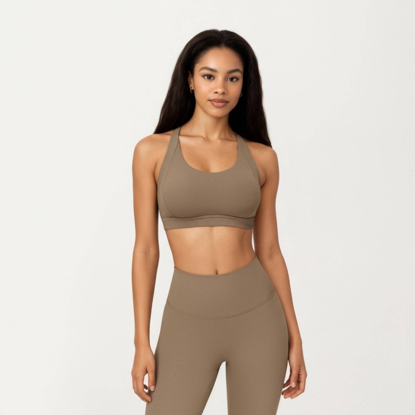 Scoop Neck Racerback Sports Bra with Smooth Stretch Fabric a: Blue / Medium 8-10