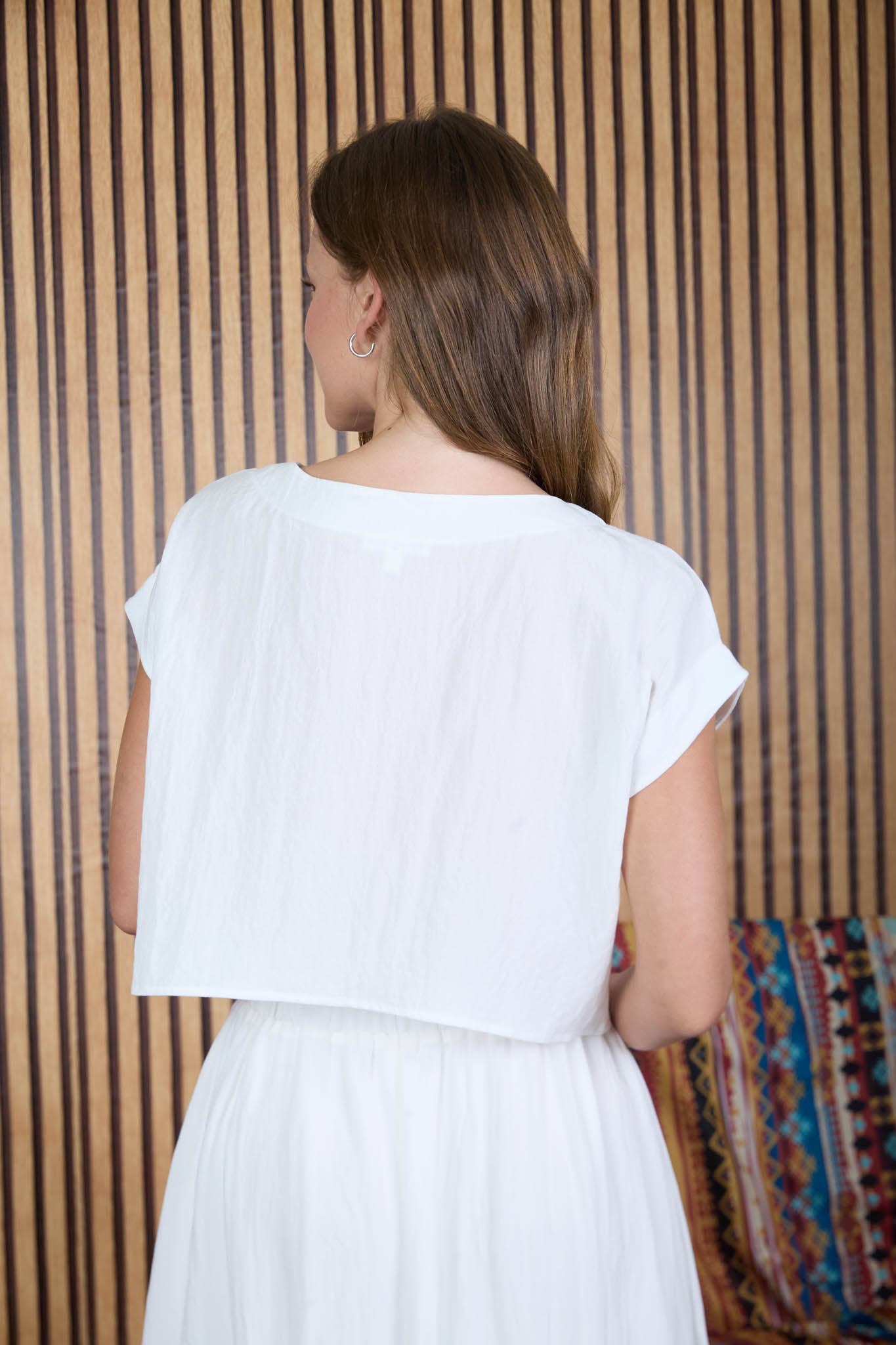 FLORAL EMBROIDERY DETAIL BOAT NECK CROP TOP: BUTTER YELLOW MULTI