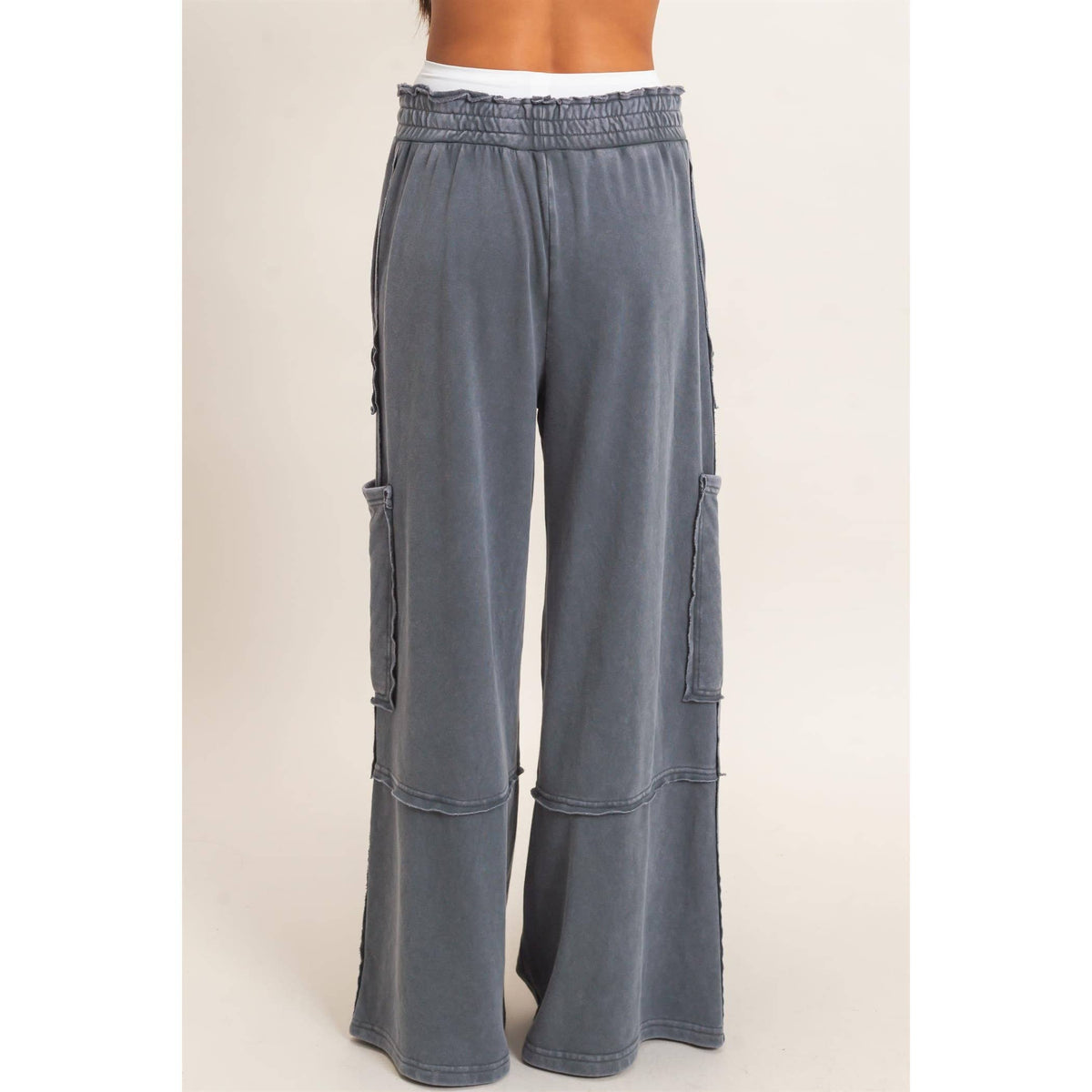 Mineral Wash Cargo Pocket Pants: NAVY / S-M-L(2-2-2)
