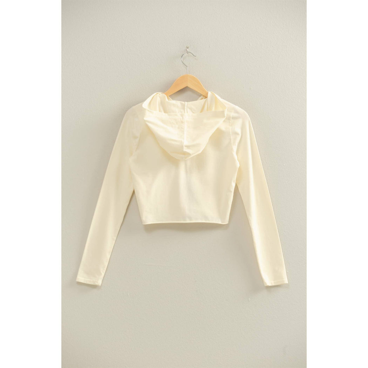 Zip Up Cropped Hoodie: BLACK / S-M-L(2-2-2)
