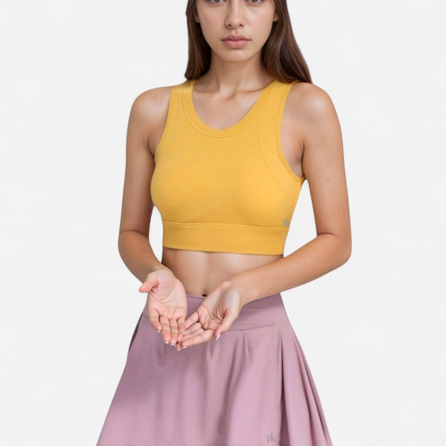 Crisscross Back Sports Bra with Cutout Detail and Adjustable: Gray / XL 10-12