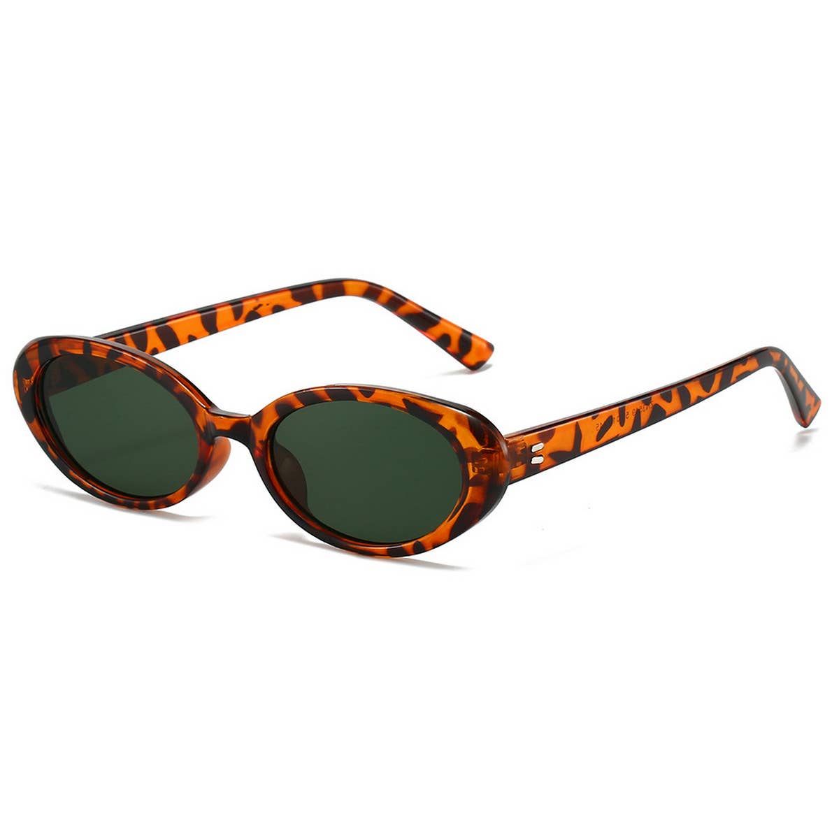 RETRO SMALL OVAL FRAME SUNGLASSES_CWASG0479: BROWN2 / (OS) 2